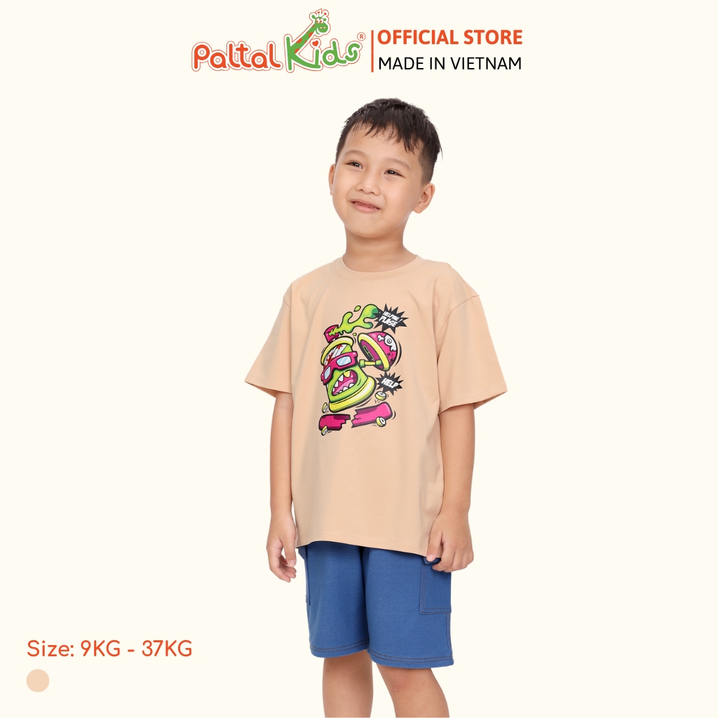 Áo Thun Cotton Mỹ Hình In Quái Vật Bé Trai Cao Cấp - 020 1398