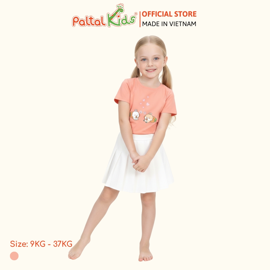 Áo Thun Cotton Mỹ Hình In Thỏ Bé Gái Cao Cấp - 020 1388