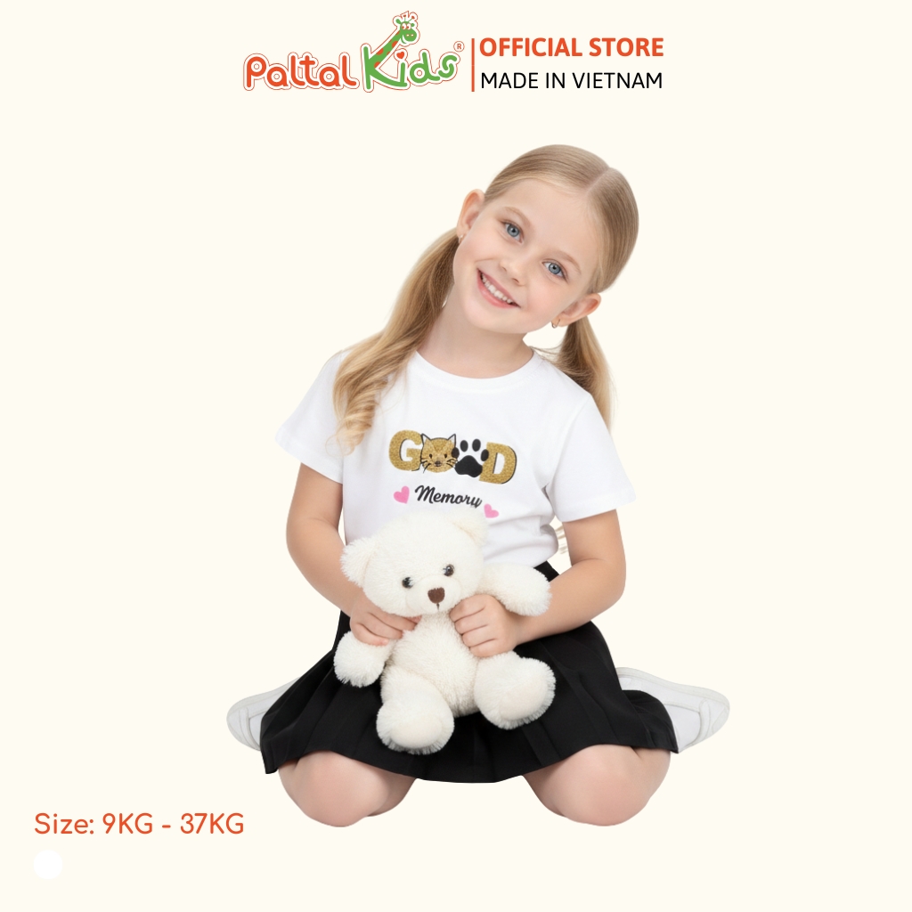 Áo Thun Cotton Mỹ Hình In Mèo GOOD Bé Gái Cao Cấp - 020 1403