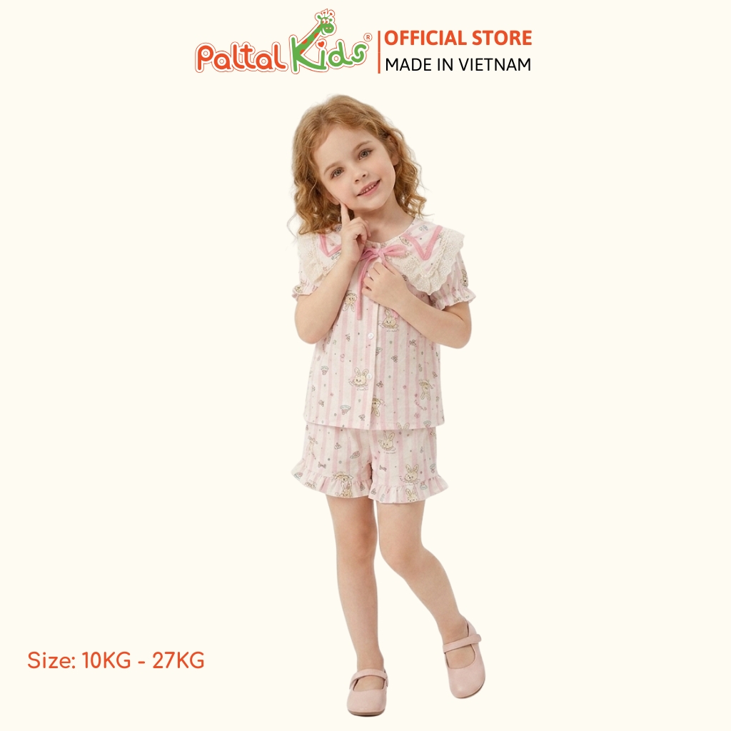 Đồ Bộ Đùi Đũi Mềm Họa Tiết Thỏ Con Phối Quần Bèo Bé Gái - 9211