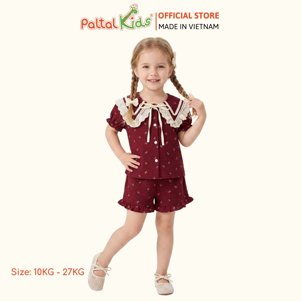 Đồ Bộ Đùi Đũi Mềm Họa Tiết Nơ Nhí Phối Quần Bèo Bé Gái - 9212