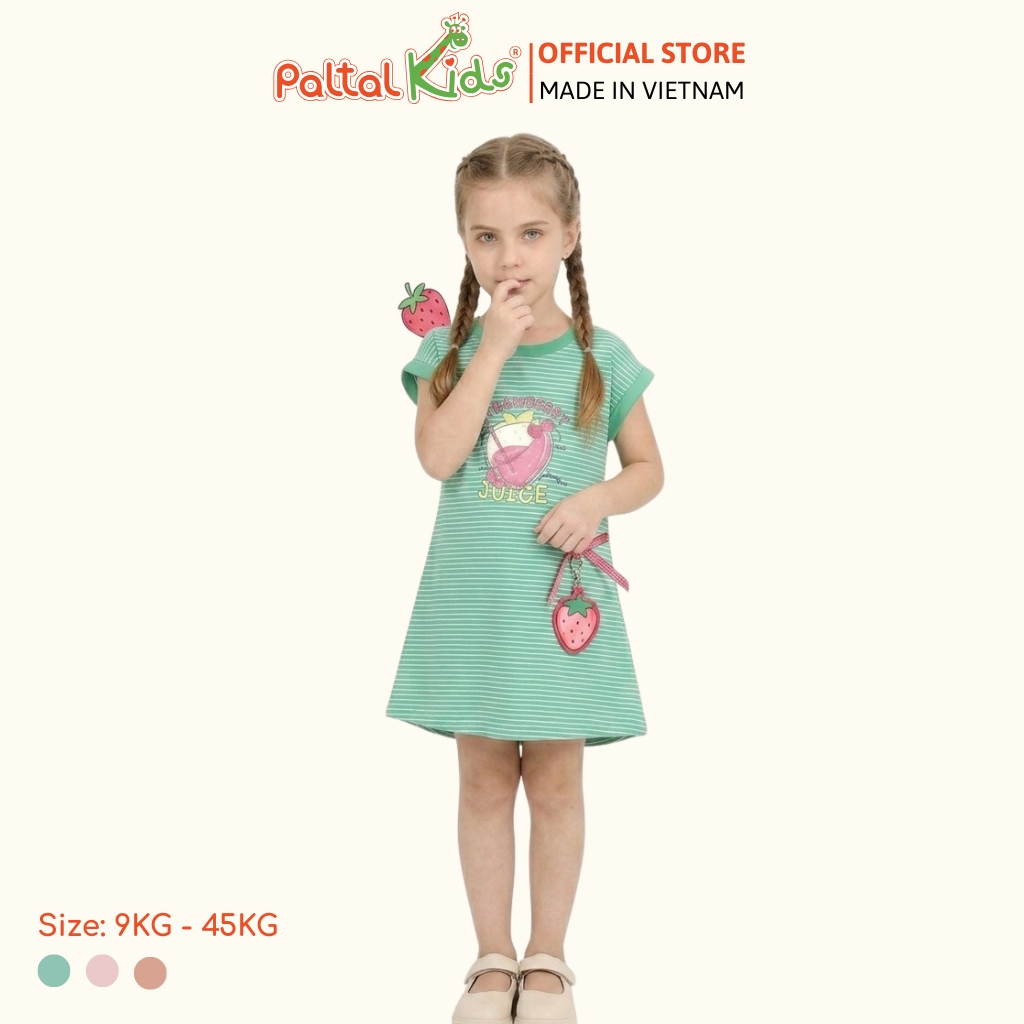 Đầm Dáng A Cánh Dơi Cotton Mỹ Hình In Mùa Hè Bé Gái Cao Cấp - 02C 8025