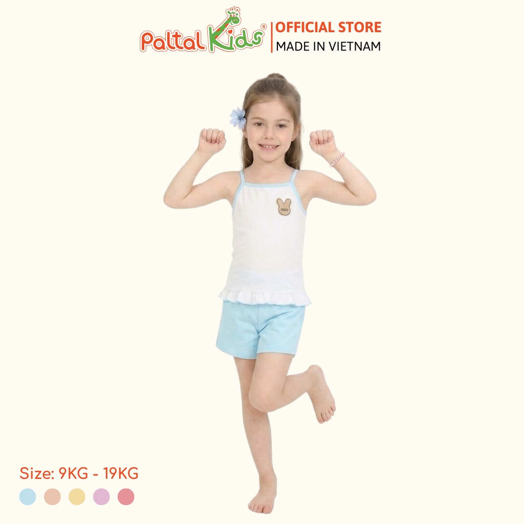 Đồ Bộ Đùi 2 Dây Lai Vạt Bèo Cotton Modal Bé Gái Cao Cấp - 205 7025