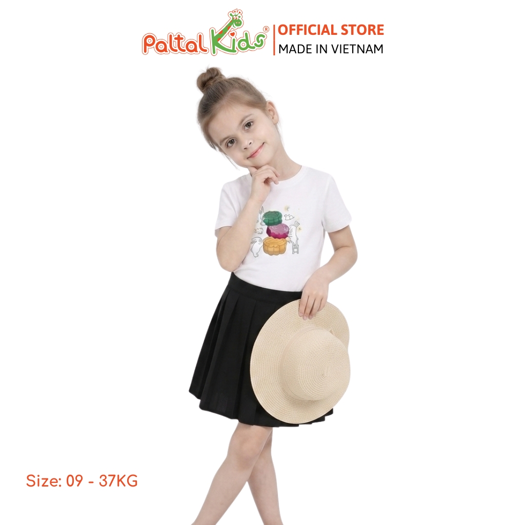 TRUNG THU 2024 - Áo Thun Cotton Mỹ Hình In Chú Thỏ Và Bánh Trung Thu Bé Cao Cấp - 020 1428