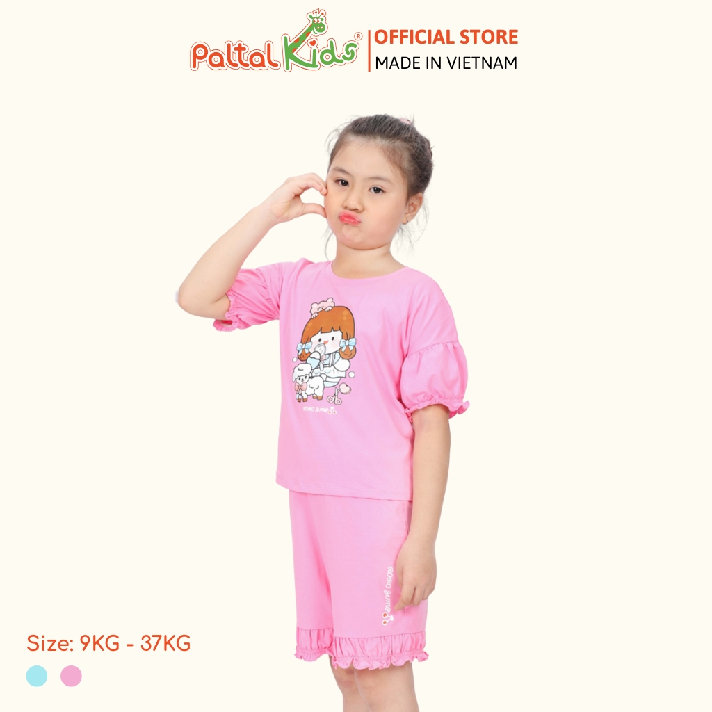 BST Mùa Thu - Bộ Đùi Tay Lỡ Cotton Mỹ Bé Gái Cao Cấp - 025 5197