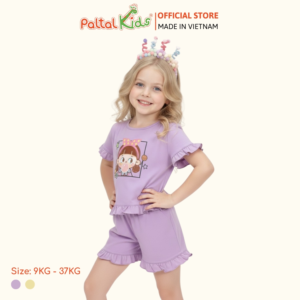 BST Mùa Xuân - Bộ Đùi Tay Ngắn Cotton Mỹ Bé Gái Cao Cấp - 025 2033