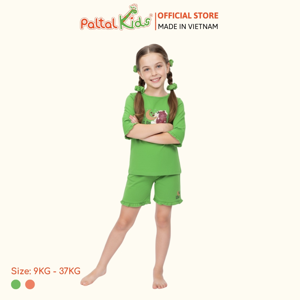 BST Mùa Thu - Bộ Đùi Tay Lỡ Cotton Mỹ Bé Gái Cao Cấp - 025 2073