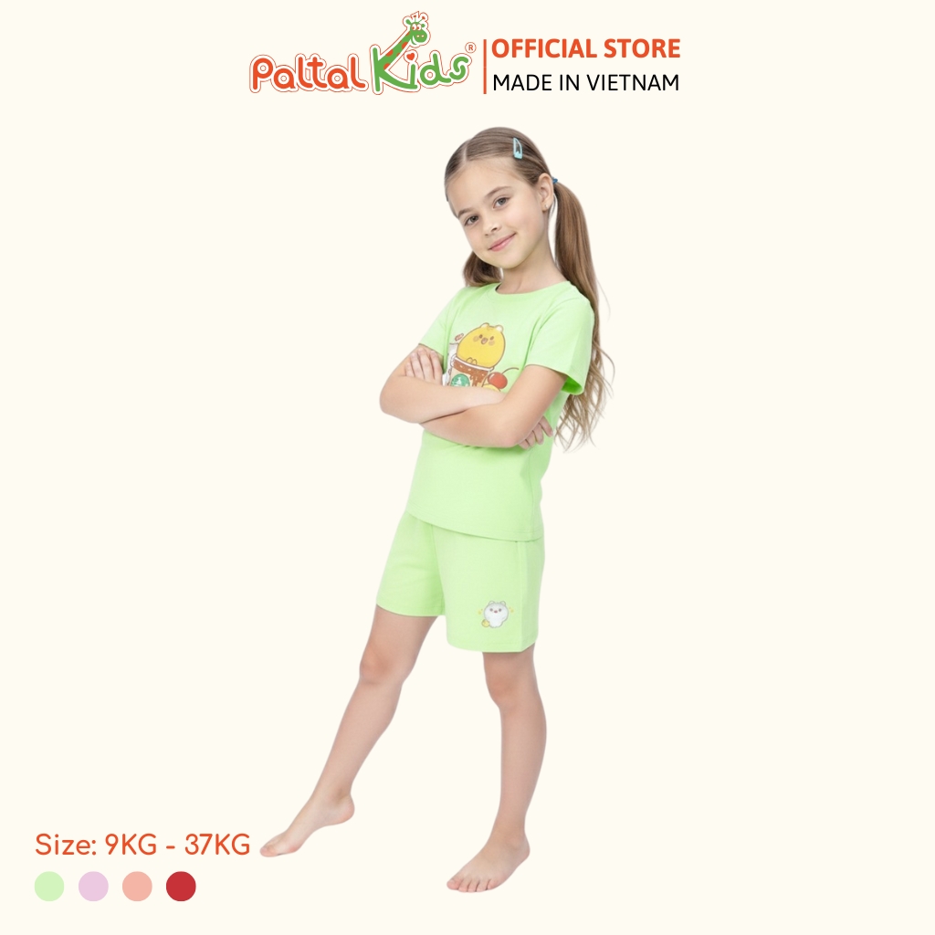 Đồ Bộ Đùi Cơ Bản Cotton Mỹ Bé Gái Cao Cấp - 025 5160 - Size 10