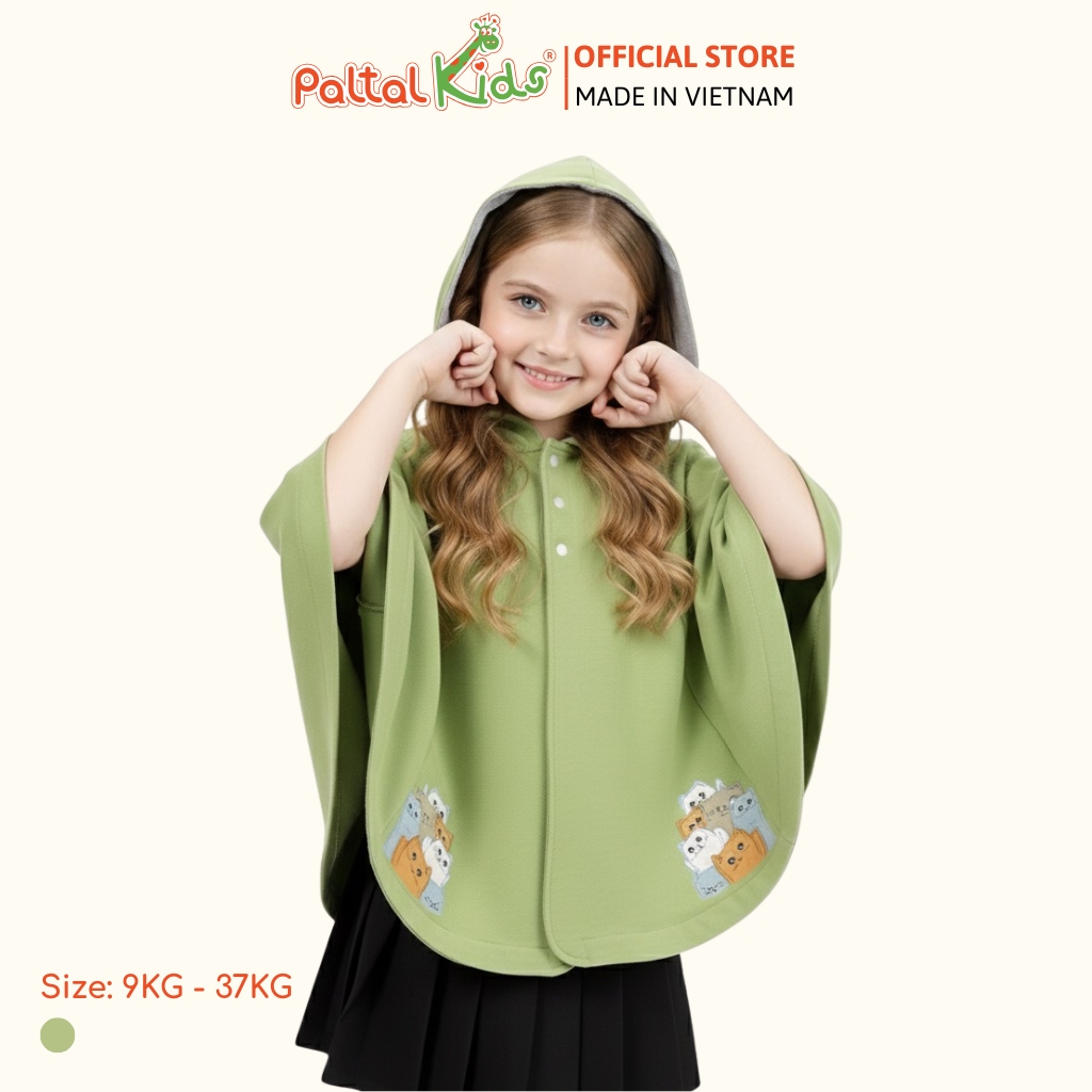 Áo Choàng Cánh Dơi Cotton Melan Bé Gái Cao Cấp - 191 4008