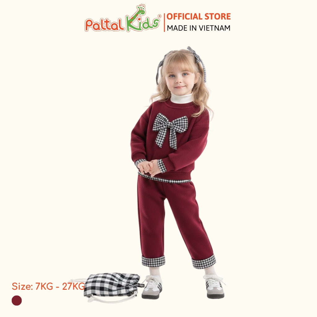 BST Mùa Đông - Đồ Bộ Tay Dài Nỉ 2 Da Bé Gái Cao Cấp - 223 6056