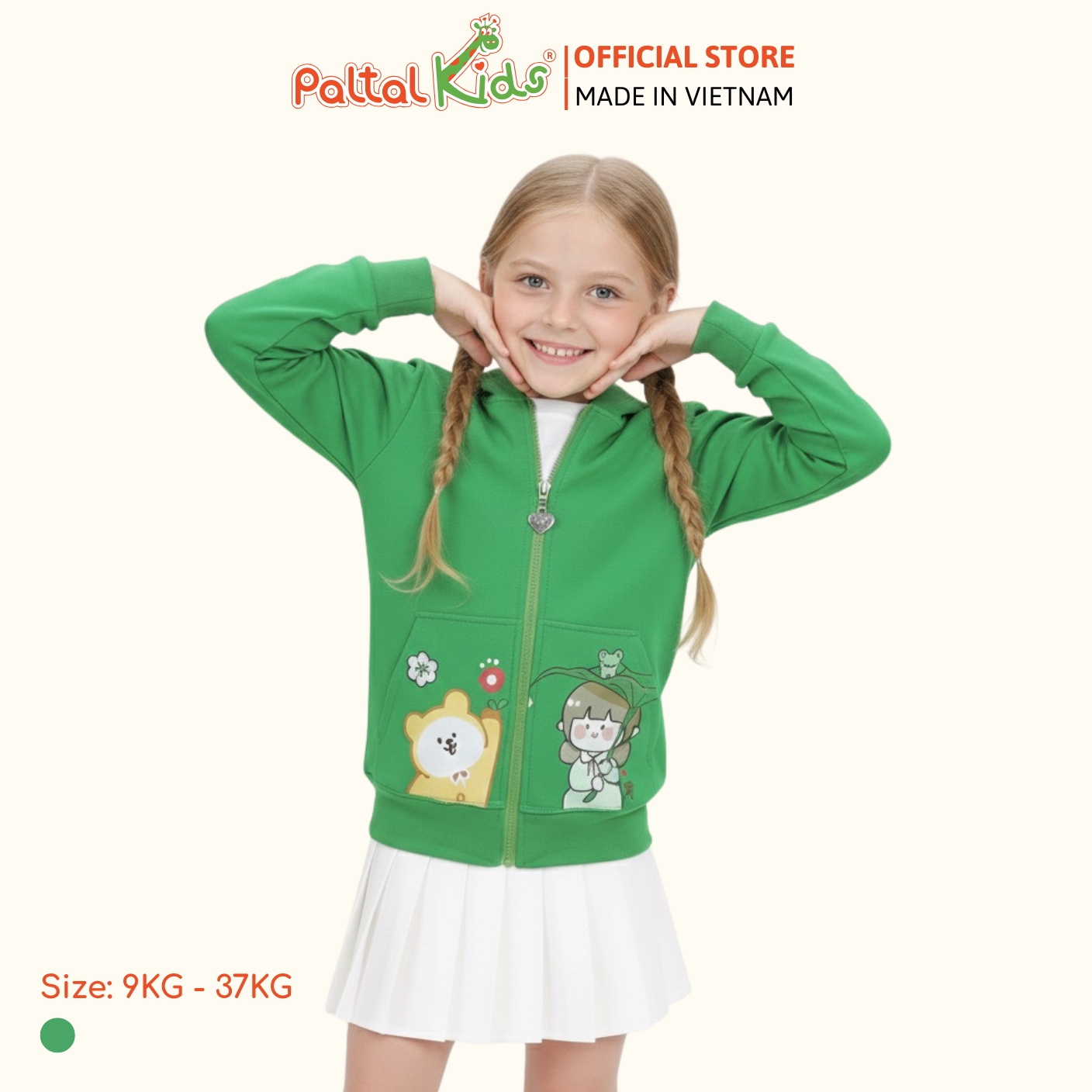 Áo Khoác Tai Thỏ CVC Bé Gái Cao Cấp - 401 4016