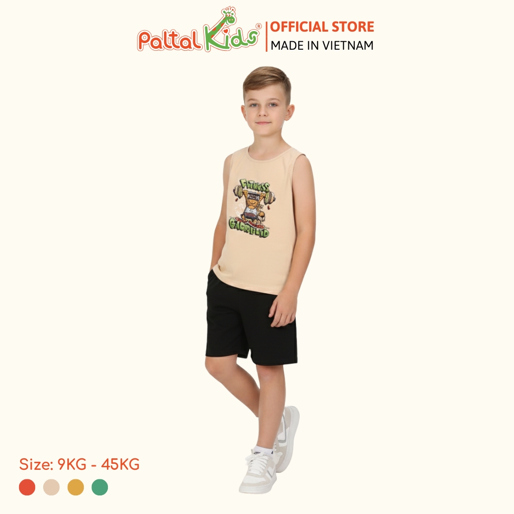 Đồ Bộ Đùi Sát Nách Hình In Nhiệt Cotton Borib Bé Trai Cao Cấp - 225 2127