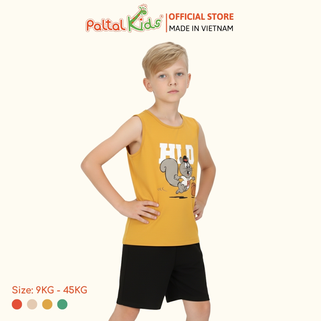 Đồ Bộ Đùi Sát Nách Hình In Nhiệt Cotton Borib Bé Trai Cao Cấp - 225 2126