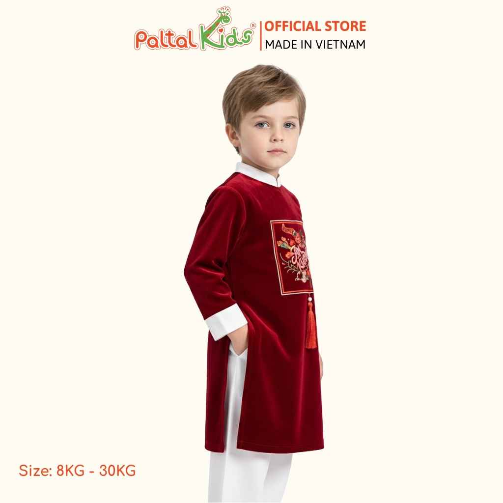 Set Áo Dài Thêu An Khang Cách Tân Bé Trai Cao Cấp - 533 6091