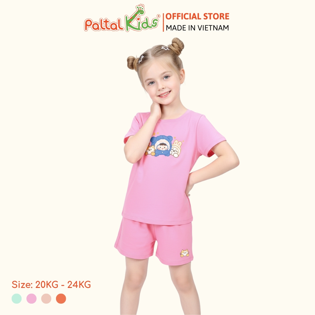 Đồ Bộ Đùi Cơ Bản Cotton Mỹ Bé Gái Cao Cấp - 025 5162 - Size 12
