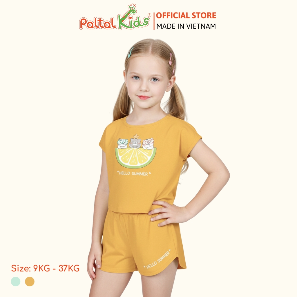 BST Mùa Hạ - Bộ Đùi Tay Ngắn Cotton Mỹ Bé Gái Cao Cấp - 025 5158