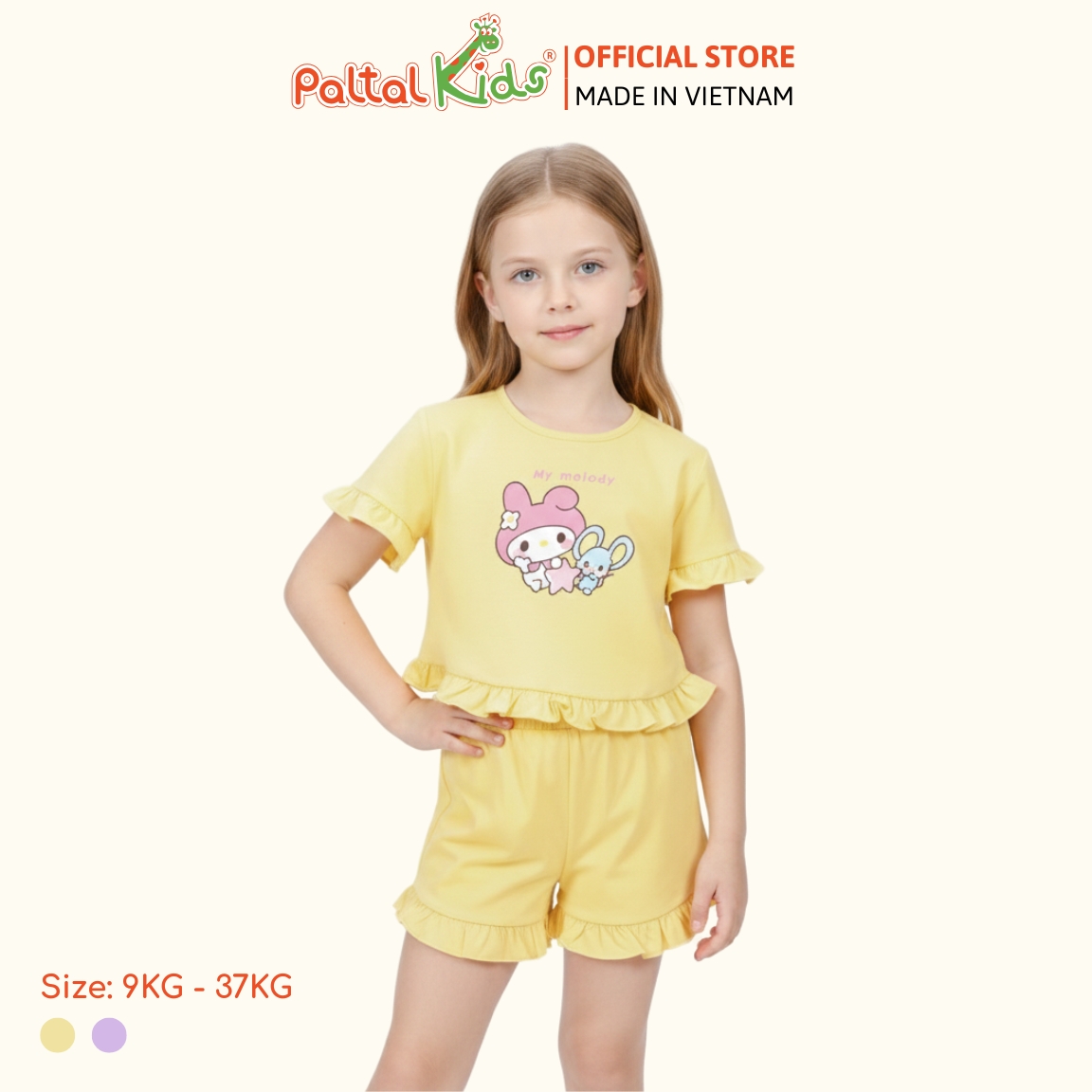 BST Mùa Xuân - Bộ Đùi Tay Ngắn Cotton Mỹ Bé Gái Cao Cấp - 025 5151