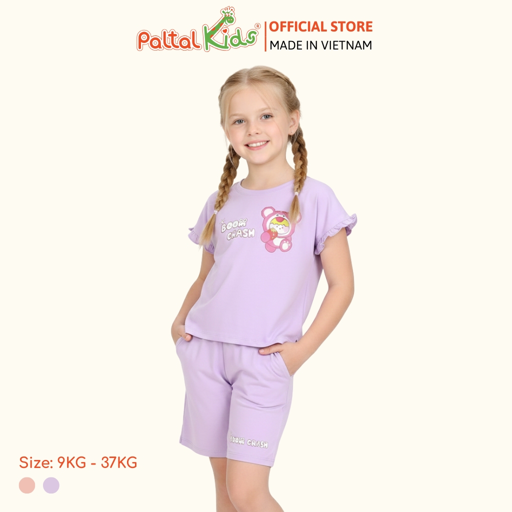 BST Mùa Thu - Bộ Đùi Tay Lỡ Cotton Mỹ Bé Gái Cao Cấp - 025 5198