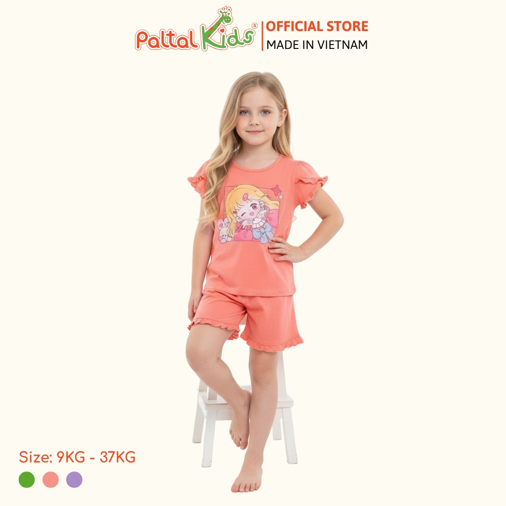 BST Mùa Xuân - Bộ Đùi Tay Ngắn Cotton Mỹ Bé Gái Cao Cấp - 025 2153