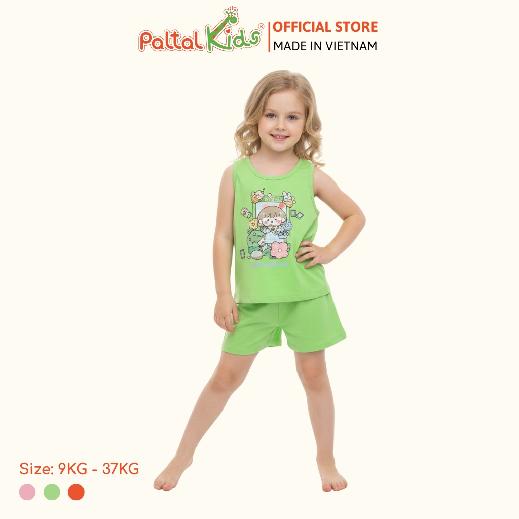 BST Mùa Hạ - Bộ Đùi Tay Ngắn Cotton Mỹ Bé Gái Cao Cấp - 025 2154