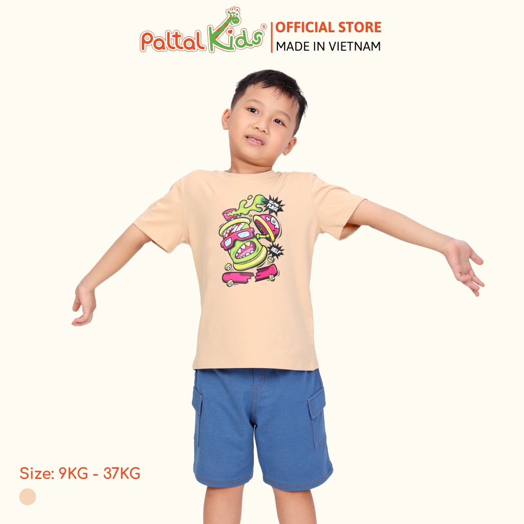 Áo Thun Cotton Mỹ Hình In Quái Vật Bé Trai Cao Cấp - 020 1398