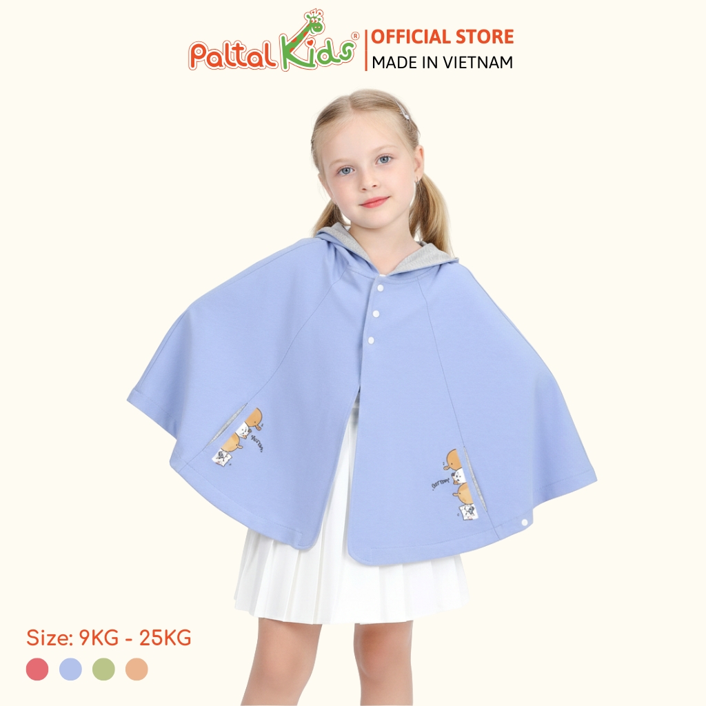 Áo Choàng Cánh Dơi Cotton Melan Bé Gái Cao Cấp - 191 4025