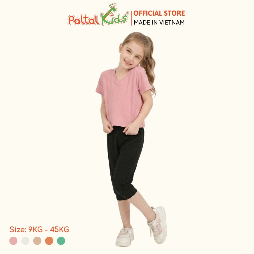 Áo Thun Croptop Cổ Tim Trơn Cotton Borib Bé Gái Cao Cấp - 220 1422