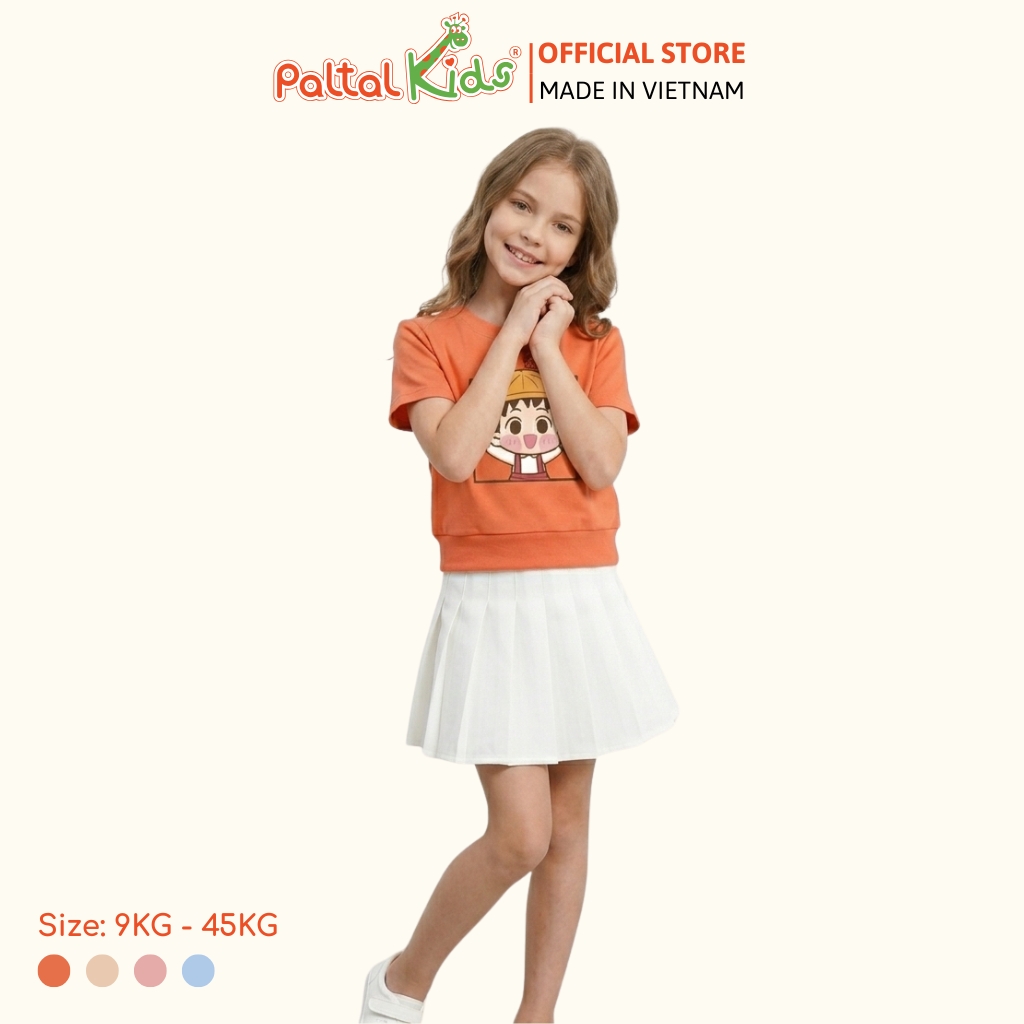 Áo Thun Croptop Cổ Tròn Hình In Bé Gái Cotton Borib Bé Gái Cao Cấp - 220 1407