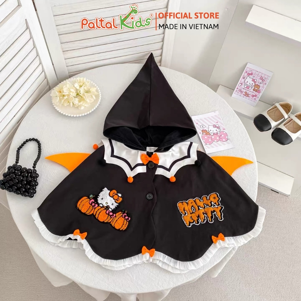 HALLOWEEN 2025 - Đầm Dáng Bí Hóa Trang Phù Thủy Bí Ngô Thêu Kitty Cao Cấp