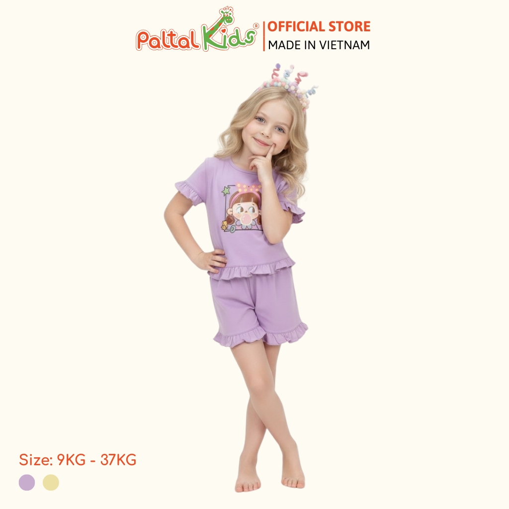 BST Mùa Xuân - Bộ Đùi Tay Ngắn Cotton Mỹ Bé Gái Cao Cấp - 025 2033