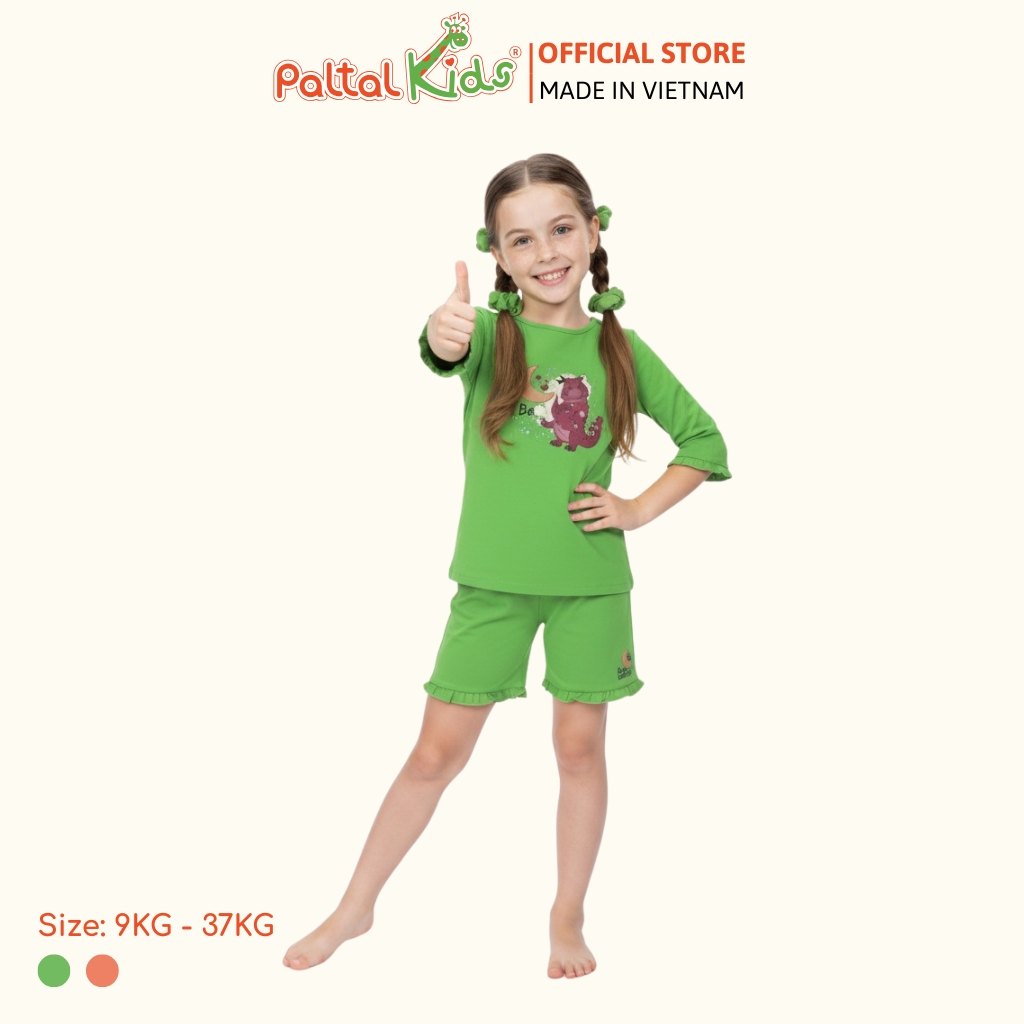 BST Mùa Thu - Bộ Đùi Tay Lỡ Cotton Mỹ Bé Gái Cao Cấp - 025 2073