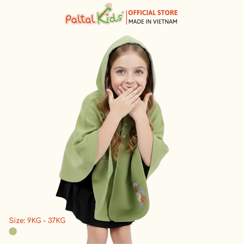 Áo Choàng Cánh Dơi Cotton Melan Bé Gái Cao Cấp - 191 4008
