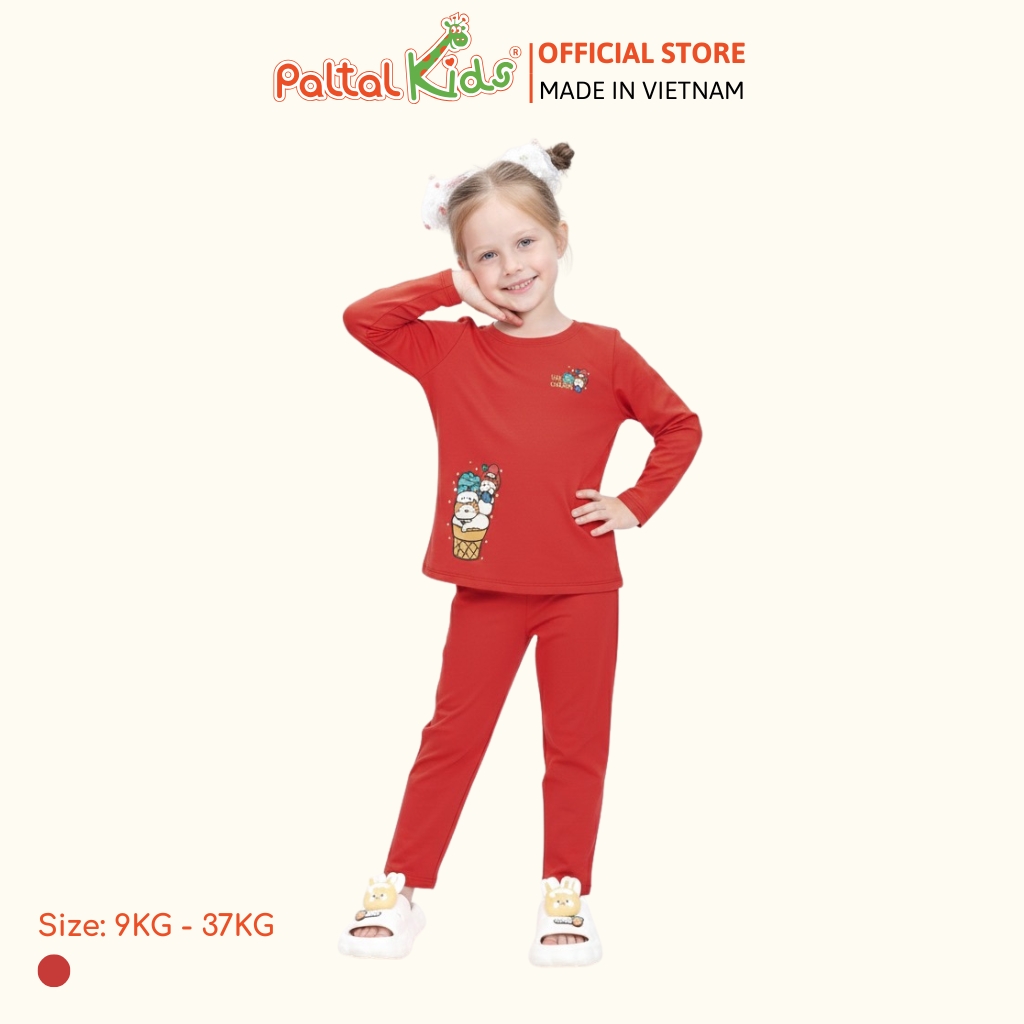 BST Mùa Đông - Bộ Dài Tay Dài Cotton Mỹ Bé Gái Cao Cấp - 023 6086