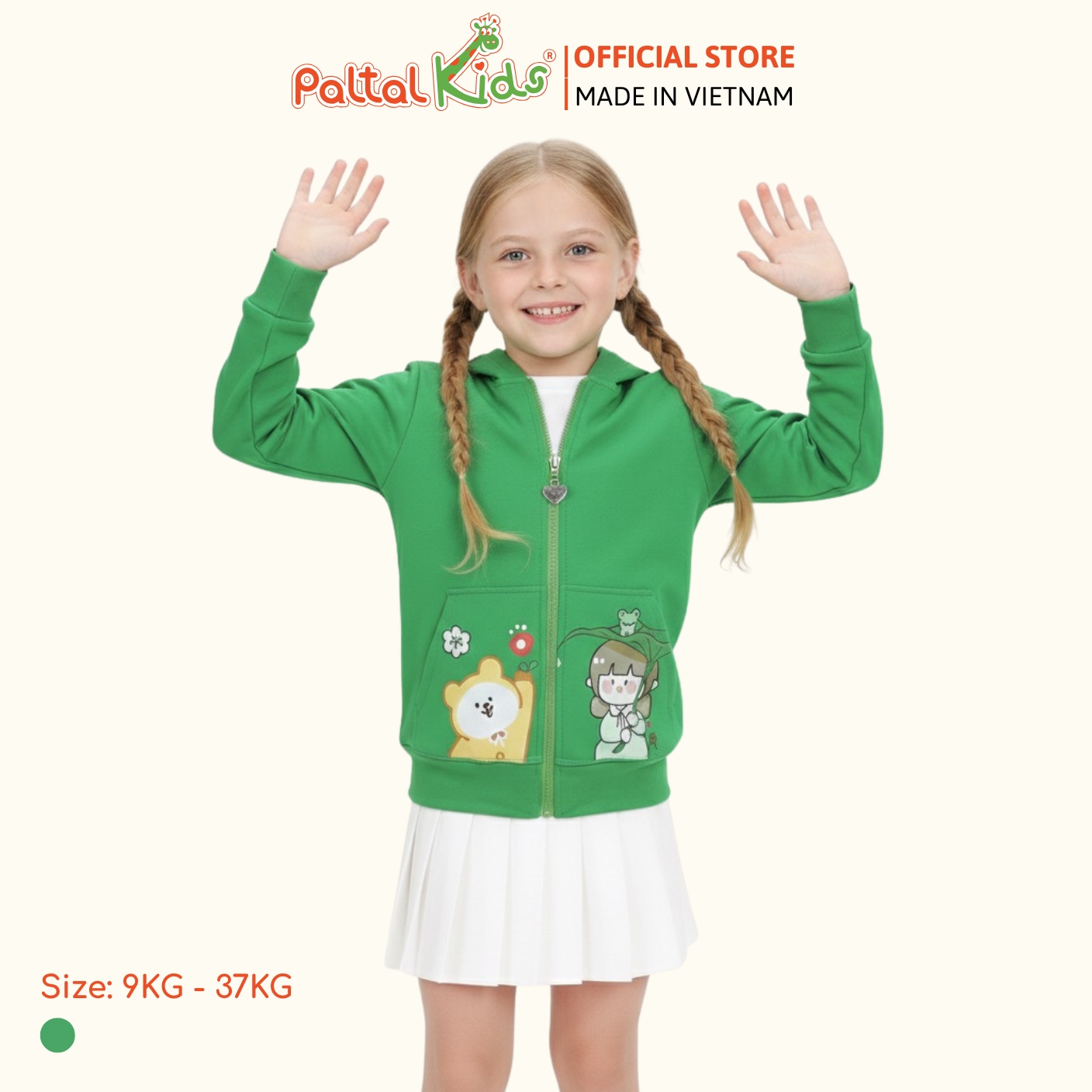 Áo Khoác Tai Thỏ CVC Bé Gái Cao Cấp - 401 4016