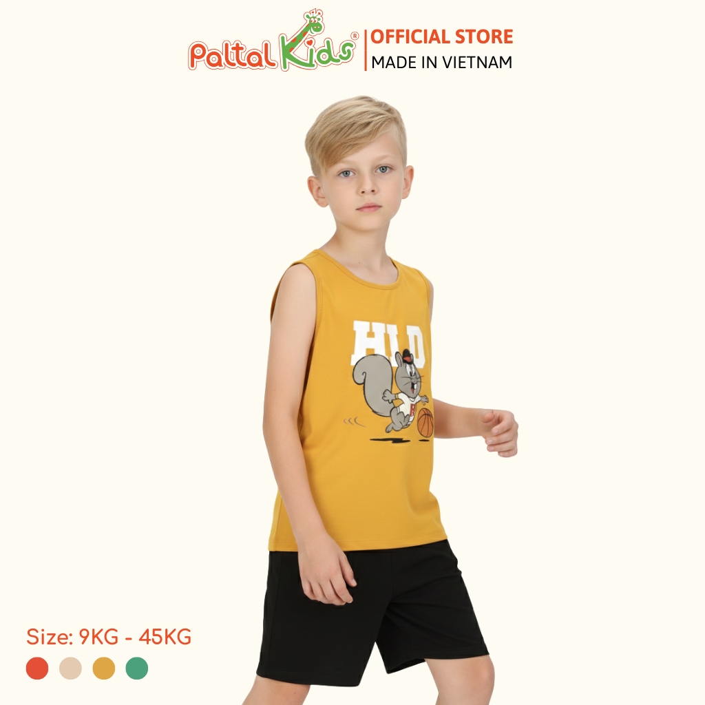 Đồ Bộ Đùi Sát Nách Hình In Nhiệt Cotton Borib Bé Trai Cao Cấp - 225 2126