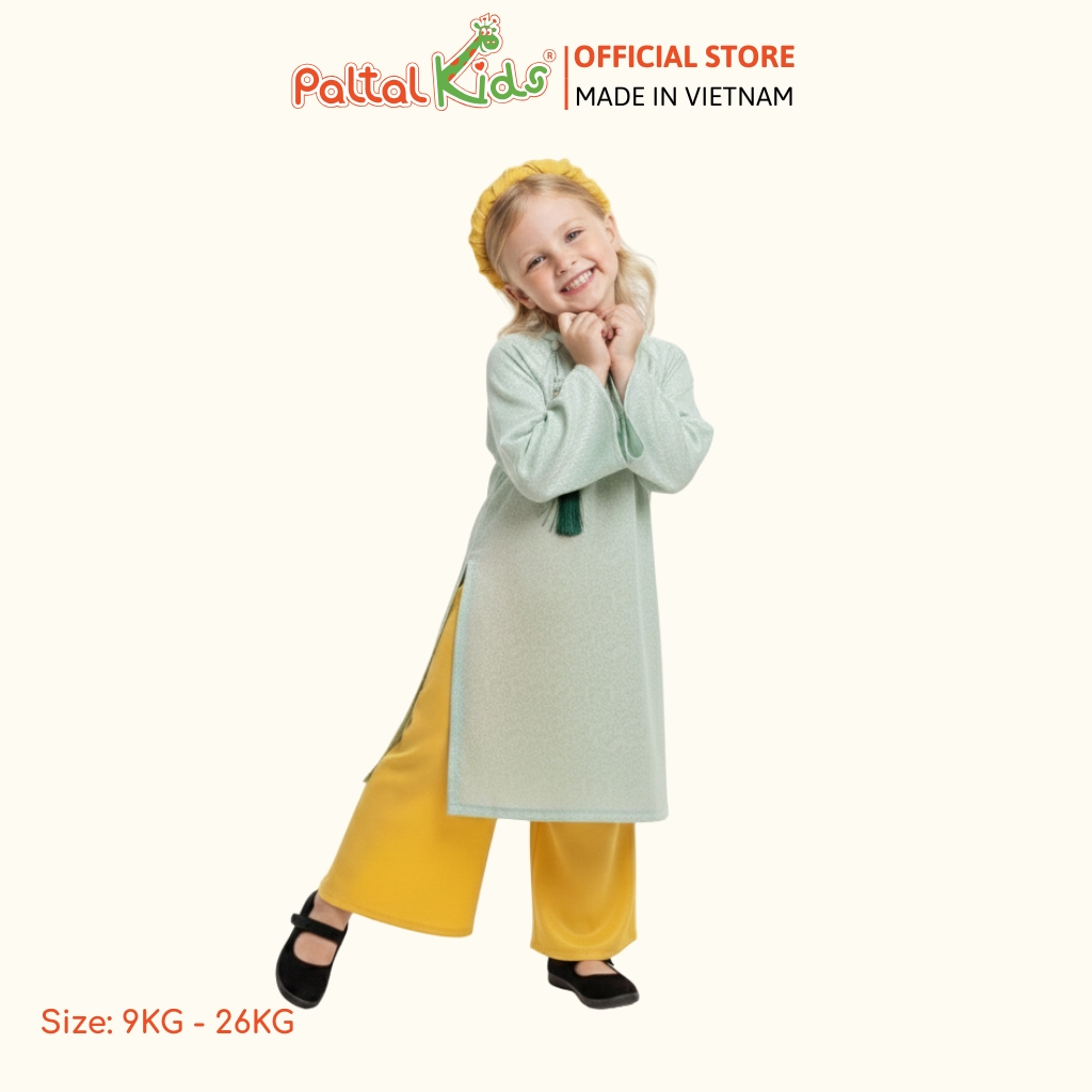 Set Áo Dài Gấm Mềm Cách Tân Kèm Phụ Kiện Bé Gái Cao Cấp - 533 6099