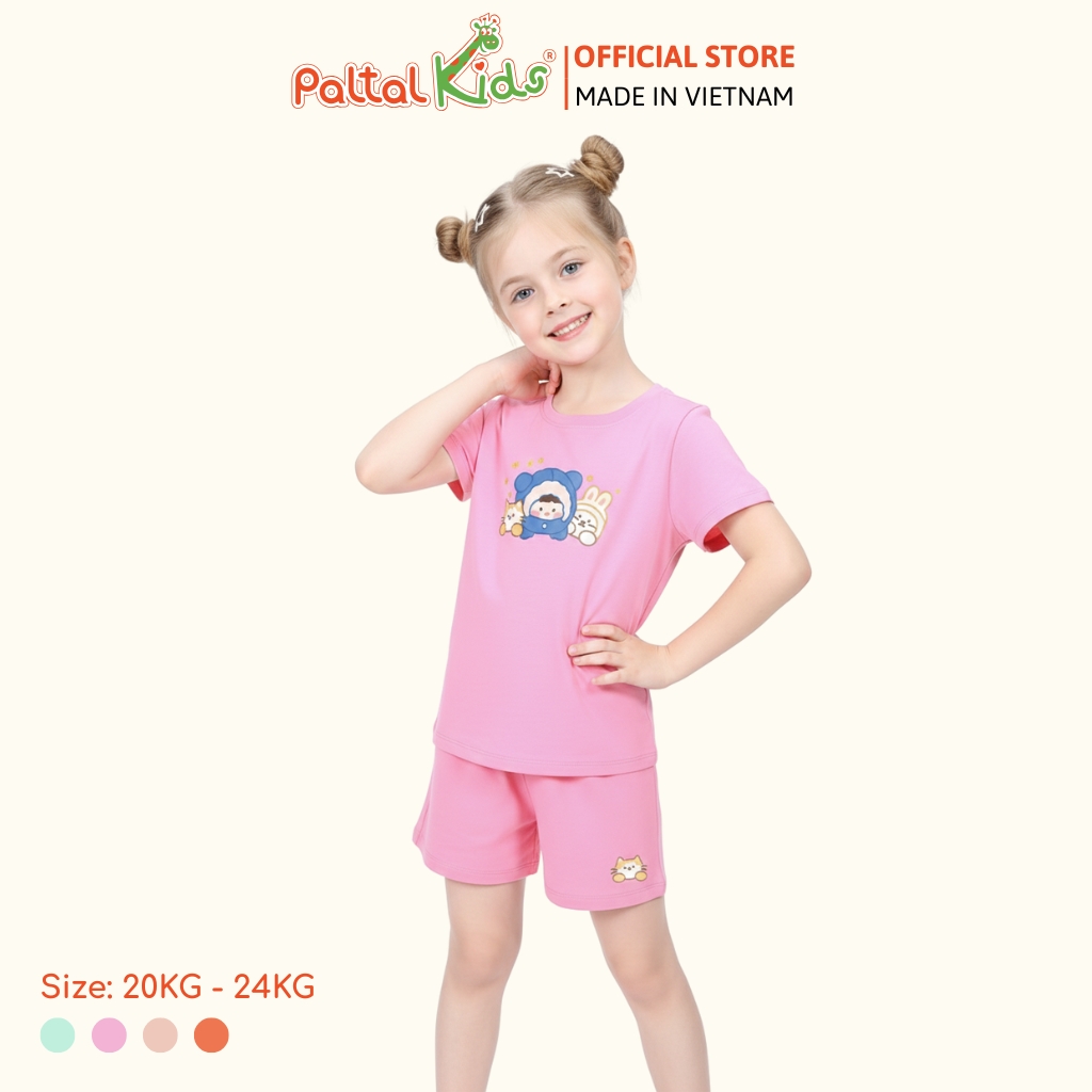 Đồ Bộ Đùi Cơ Bản Cotton Mỹ Bé Gái Cao Cấp - 025 5162 - Size 12