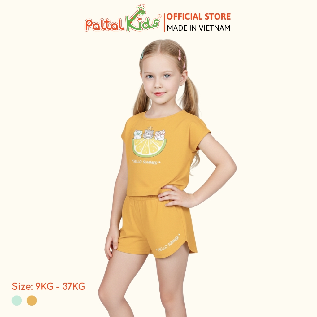 BST Mùa Hạ - Bộ Đùi Tay Ngắn Cotton Mỹ Bé Gái Cao Cấp - 025 5158