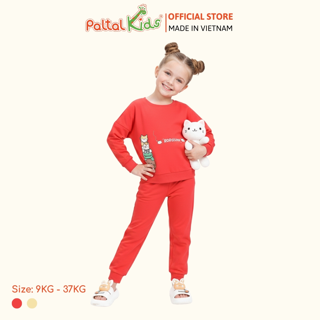 BST Mùa Đông - Đồ Bộ Tay Dài Cotton Mỹ Bé Gái Cao Cấp - 023 6019