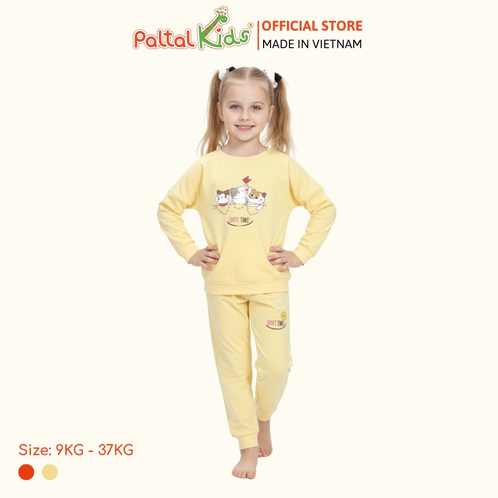 BST Mùa Đông - Bộ Dài Tay Dài Cotton Mỹ Bé Gái Cao Cấp - 023 6035