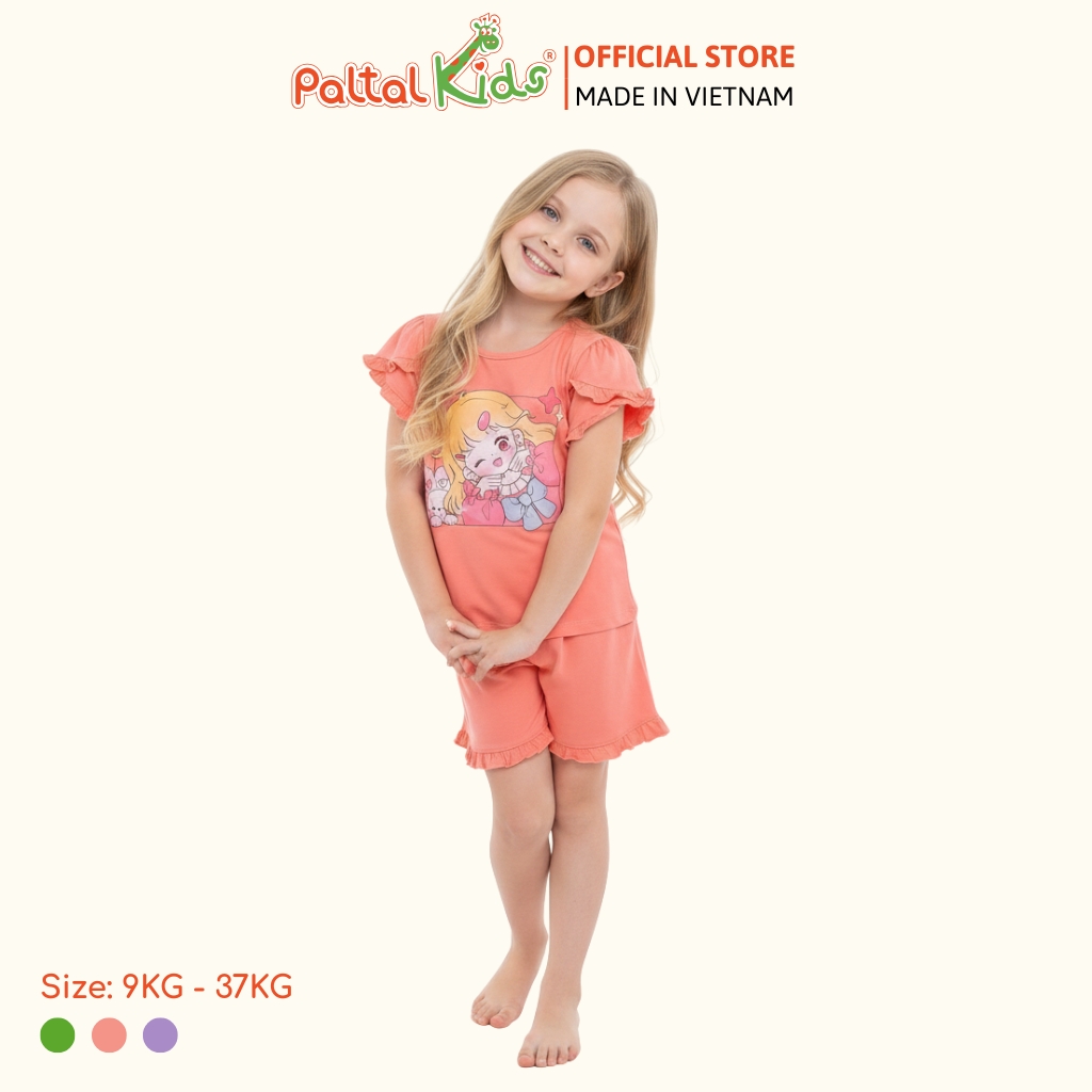 BST Mùa Xuân - Bộ Đùi Tay Ngắn Cotton Mỹ Bé Gái Cao Cấp - 025 2153