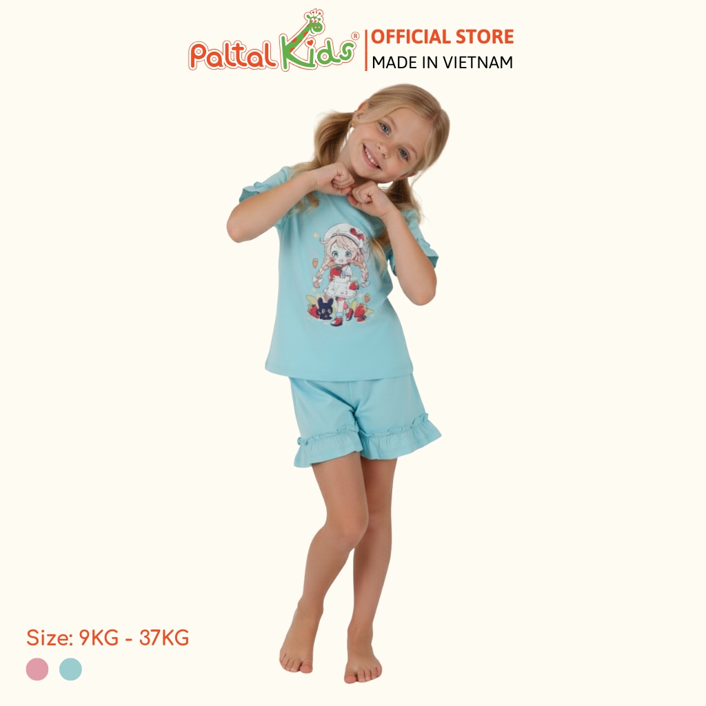 BST Mùa Xuân - Bộ Đùi Tay Ngắn Cotton Mỹ Bé Gái Cao Cấp - 025 2171