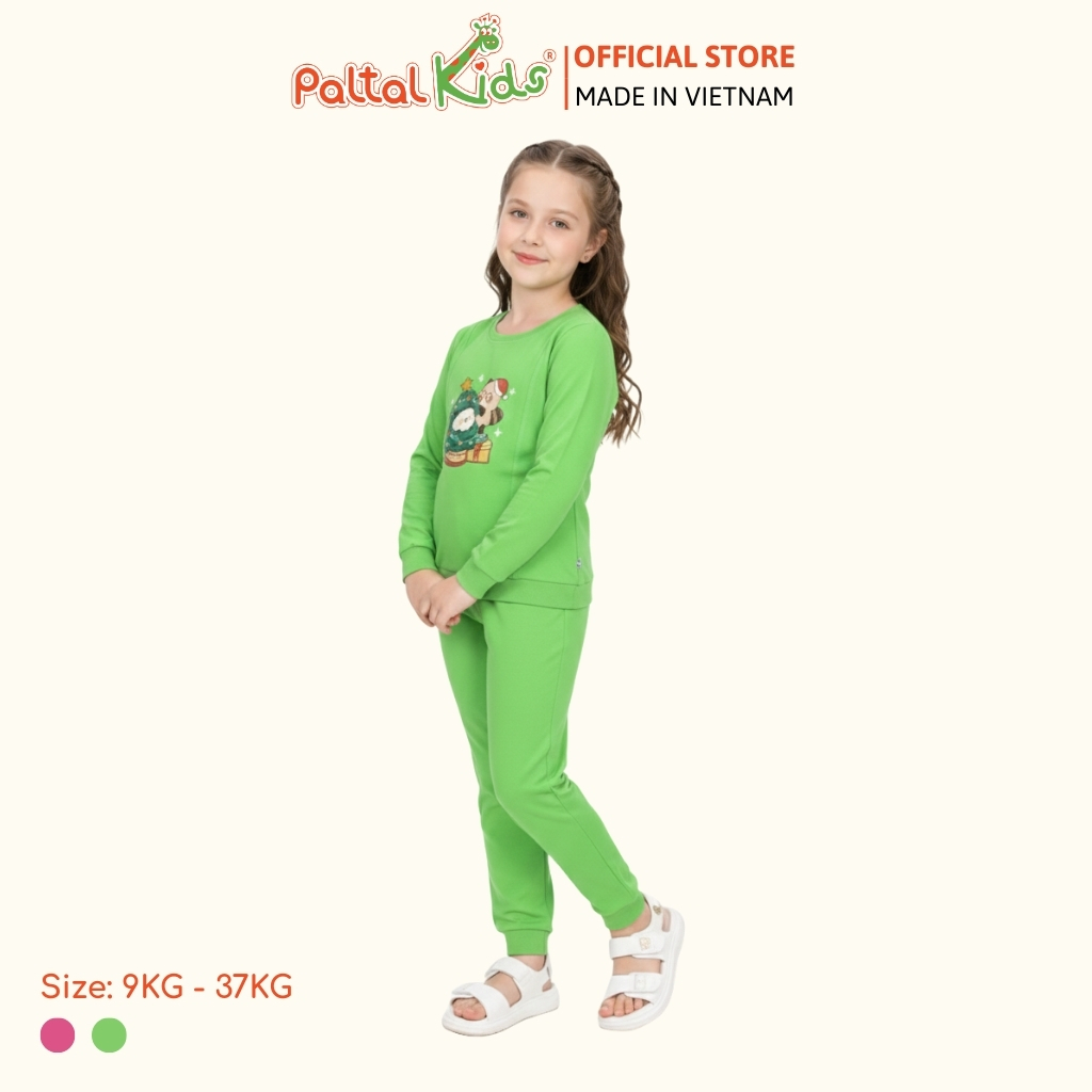 BST Mùa Đông - Bộ Dài Tay Dài Cotton Mỹ Bé Gái Cao Cấp - 023 6079