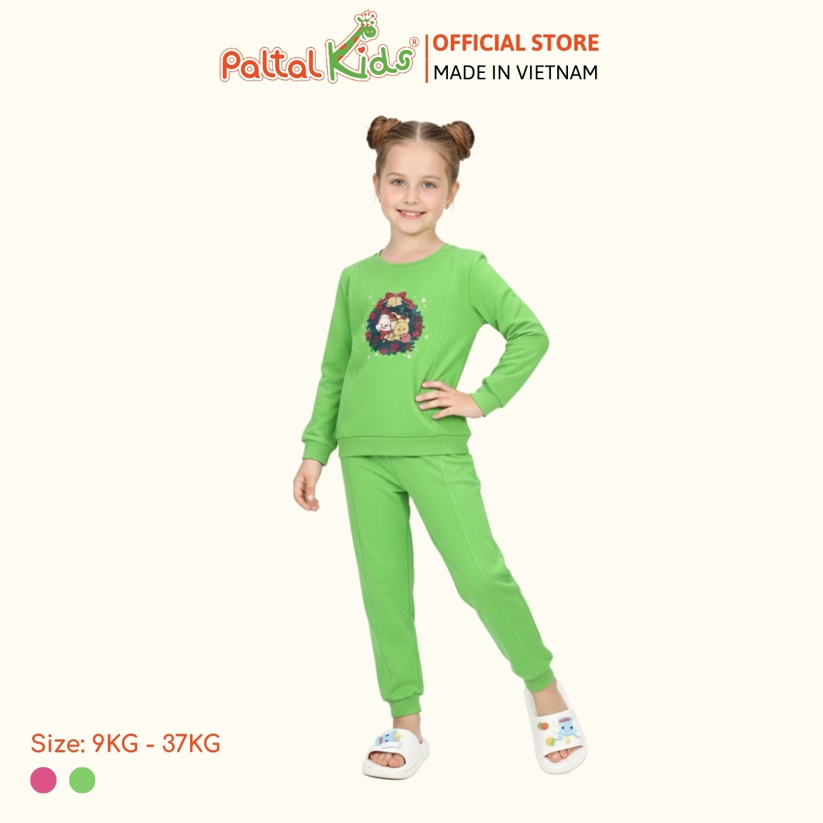 BST Mùa Đông - Bộ Dài Tay Dài Cotton Mỹ Bé Gái Cao Cấp - 023 6085