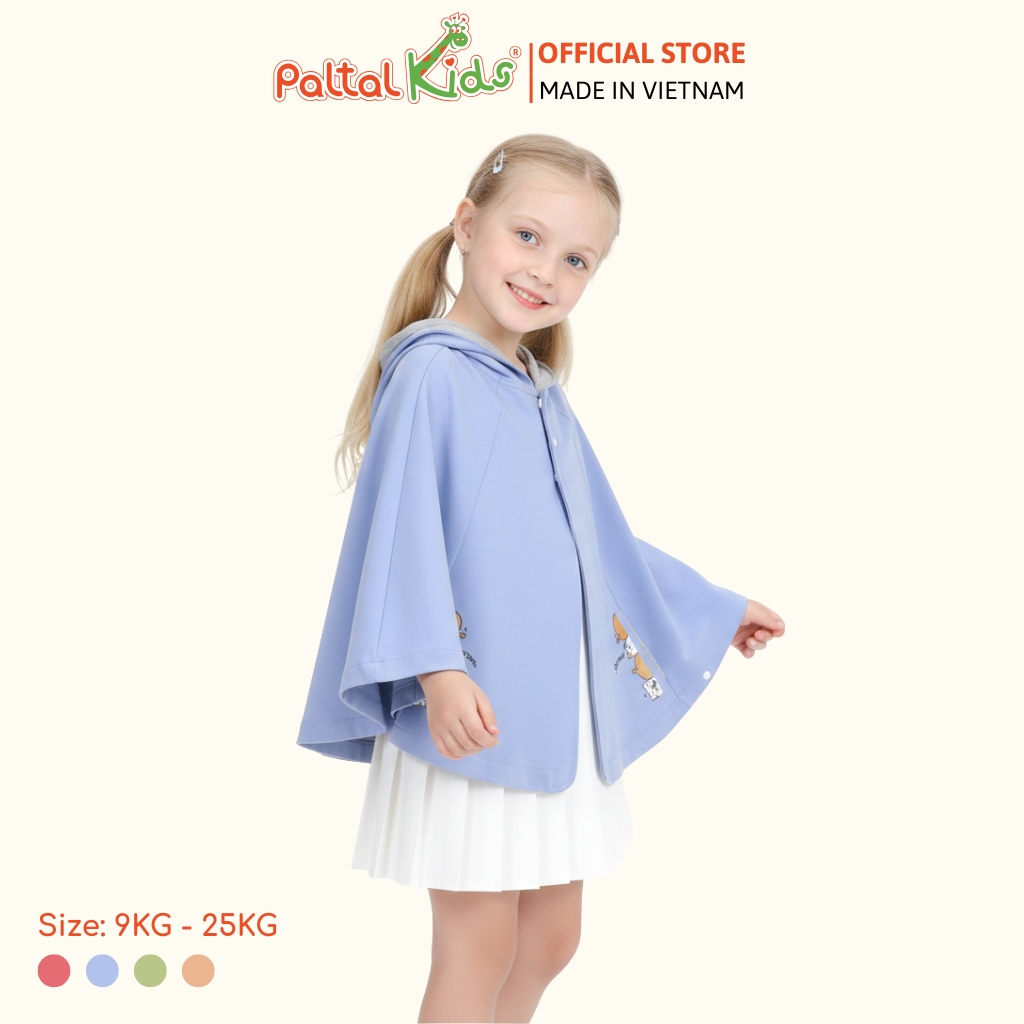 Áo Choàng Cánh Dơi Cotton Melan Bé Gái Cao Cấp - 191 4025