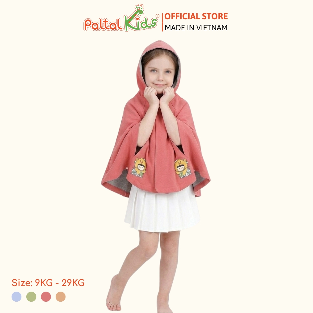 Áo Choàng Cánh Dơi Cotton Melan Bé Gái Cao Cấp - 191 4026