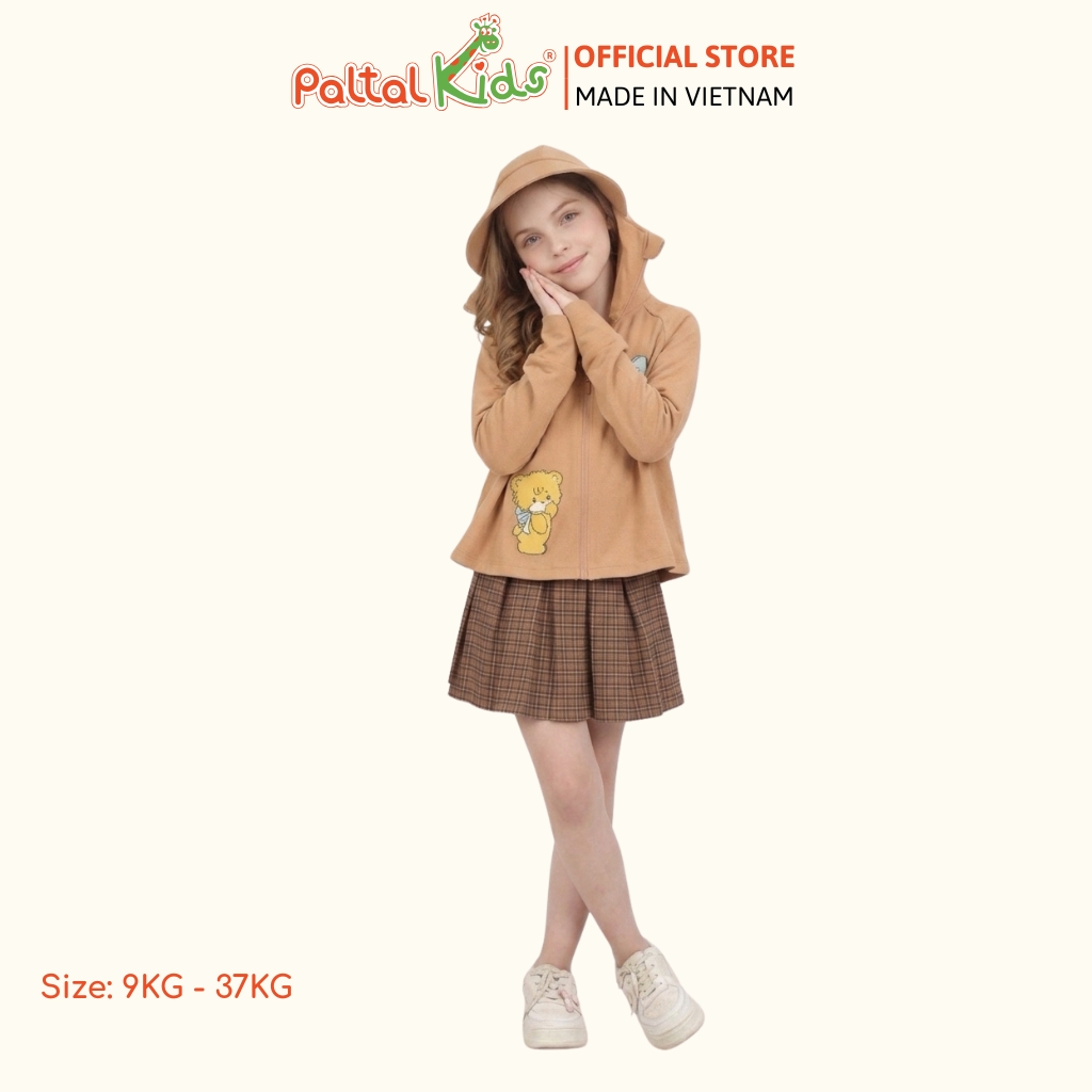 Áo Khoác Croptop Poly Chống Nắng Hình In Gấu Vàng Bé Gái Cao Cấp - 311 4034