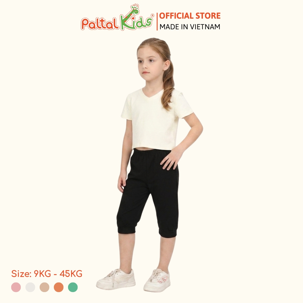 Áo Thun Croptop Cổ Tim Trơn Cotton Borib Bé Gái Cao Cấp - 220 1422