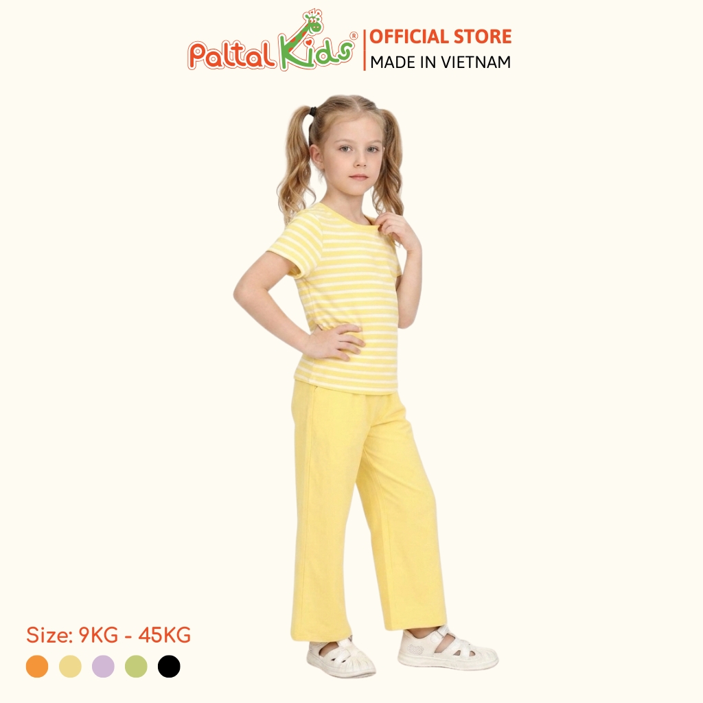 Đồ Bộ Dài Áo Dây Rút Cotton Viscose Bé Gái Cao Cấp - 023 6073