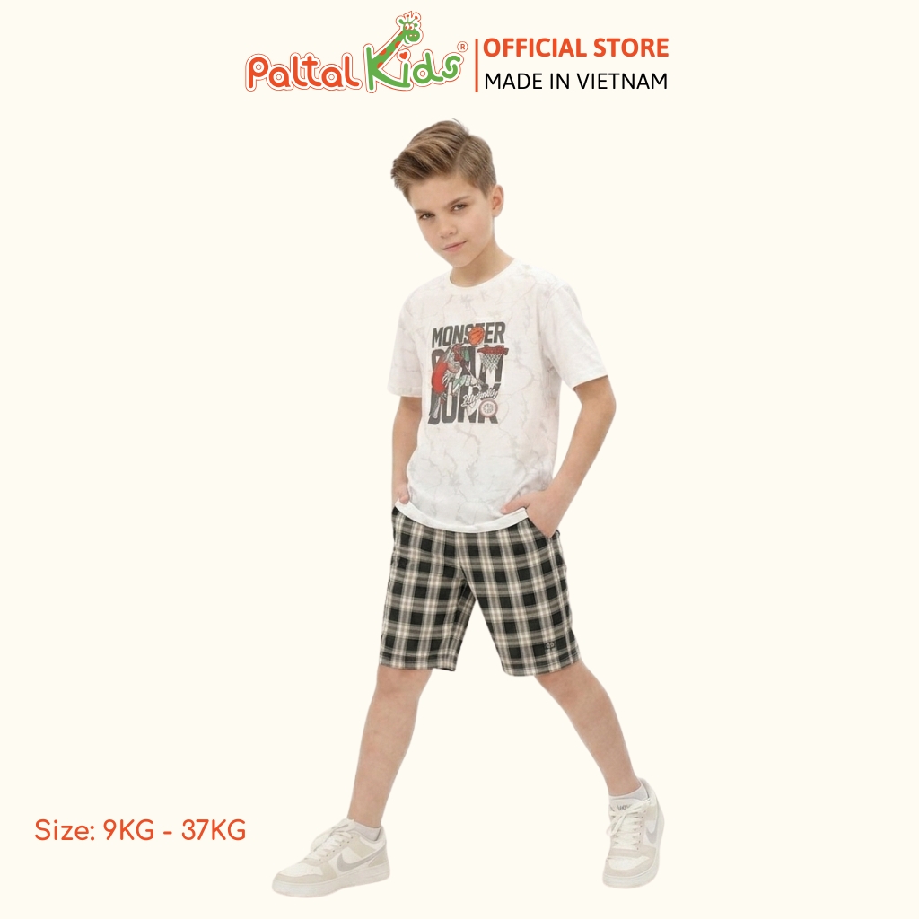 Quần Đùi Cotton Caro Có Dây Rút Bé Trai Cao Cấp - 118 8056